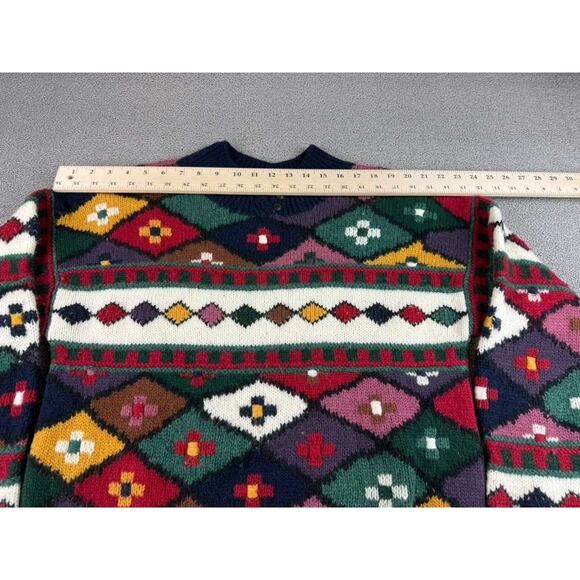 Vintage Graham And Gunn Sweater 1S Multi Color 100% Wool Hand Framed Hong Kong - Picture 6 of 9